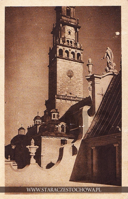 Klasztor Jasna Góra Msze w Częstochowie, widok ogólny na wieżę