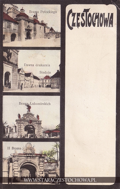 Częstochowa na starej pocztówce, widoki- obrazkowa
