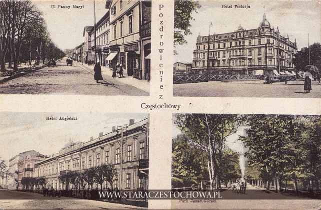 Częstochowa na starej pocztówce, widoki- obrazkowa