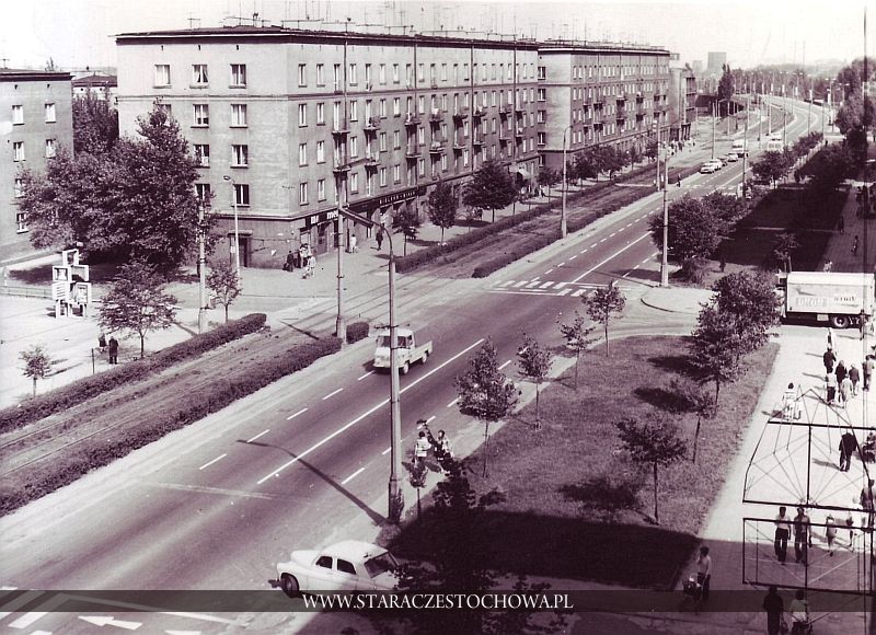 Aleja Pokoju w Częstochowie w latach pięćdziesiątych