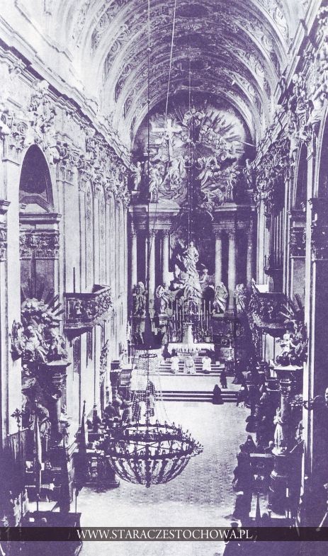 Klasztor Jasnogórski, wnętrze Bazyliki, ok. 1900 roku