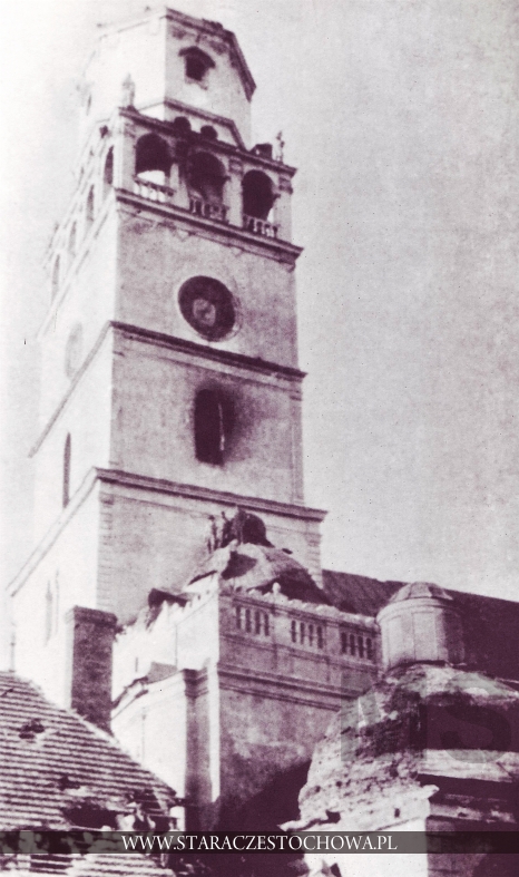 Częstochowa dawniej, Wieża Klasztoru Jasnogórskiego po pożarze