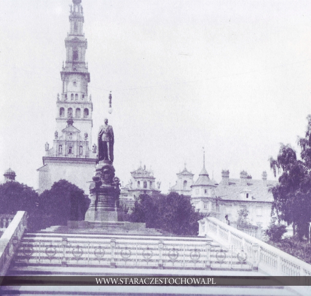Pomnik Cara Aleksandra II przed Klasztorem Jasnogórskim, ok. 1910 roku