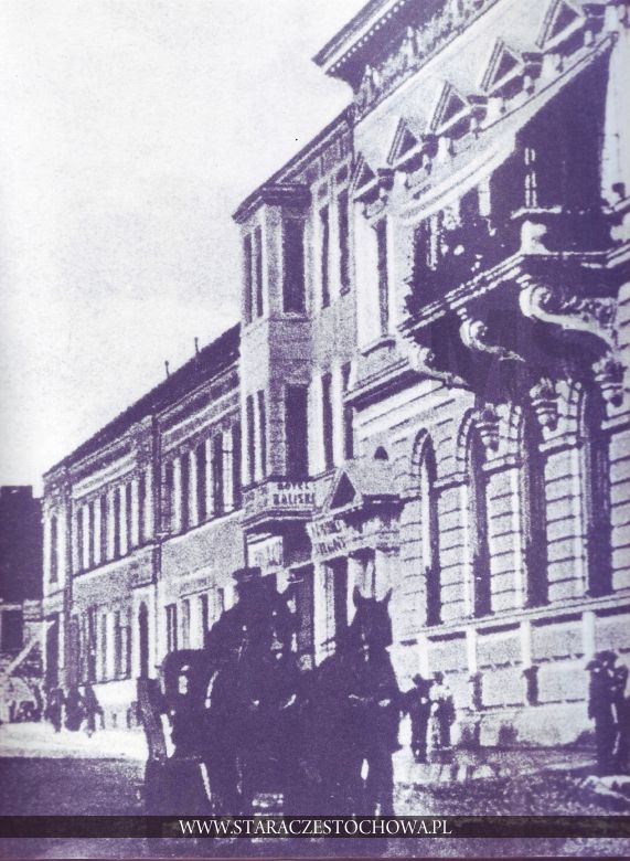 Częstochowa, Ulica Dojazd - Warszawski Bank Handlowy, ok 1910 r.