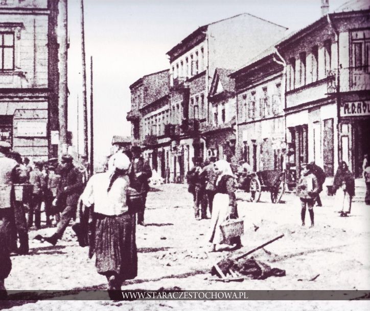 Stara Częstochowa, Ulica Warszawska, ok. 1910 roku