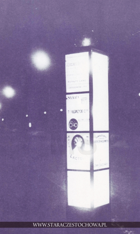 Reklama na przystanku autobusowym, lata 30-te
