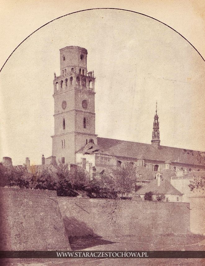 Wieża klasztorna Jasnogórskiego po pożarze w roku 1901