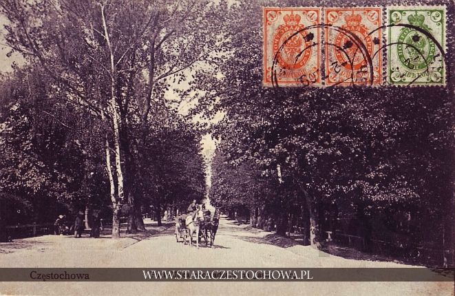 Park-Ulica prowadząca na Jasną Górę, Stara Częstochowa 1909