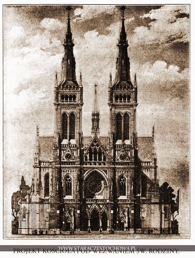 Projekt katedry w Częstochowie autorstwa Konstantego Wojciechowskiego