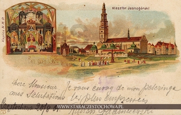 Klasztor i Kaplica NMP, litografia, długi adres