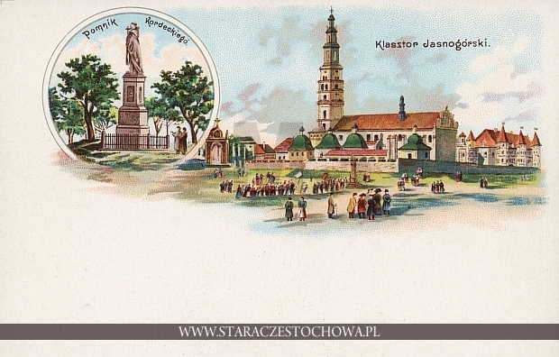 Klasztor i Pomnik Kordeckiego, litografia, długi adres