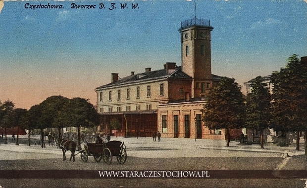 Dworzec kolejowy na starej pocztówce