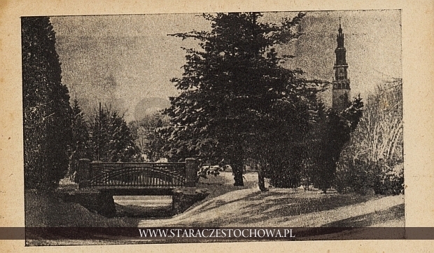 Park podjasnogórski, ok. 1920 roku, mostek