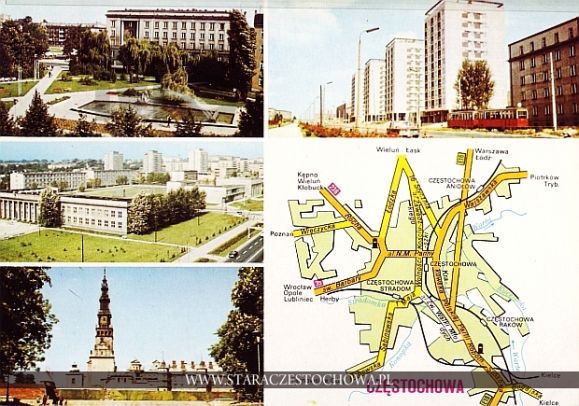 Częstochowa, obrazkowa z 1977 roku