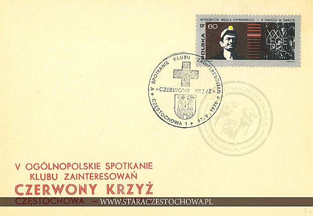 Koperta pocztowa, pieczęć Czerwony Krzyż