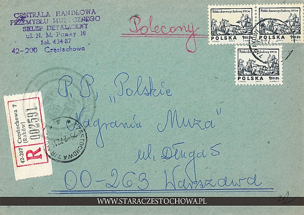 Koperta pocztowa, list polecony nr: 002591