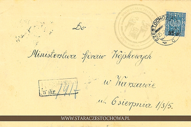 Koperta pocztowa, list polecony nr: 1417