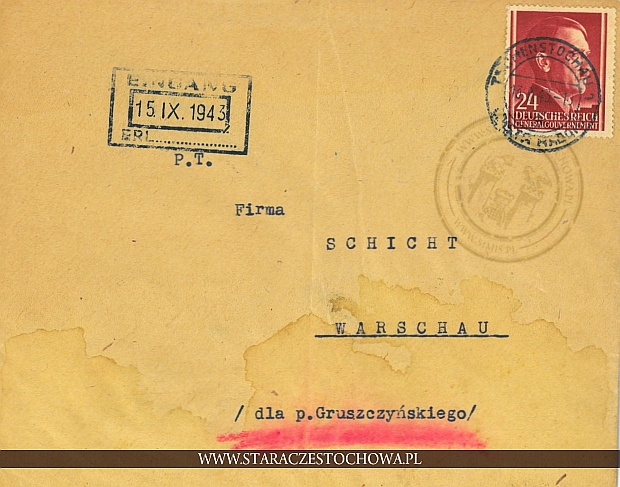 Koperta pocztowa z 1943 roku