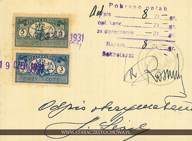Karta pocztowa z 1931 roku x