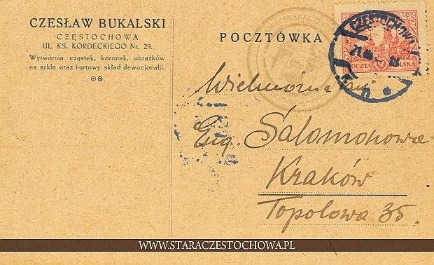 Karta pocztowa, rok 1929