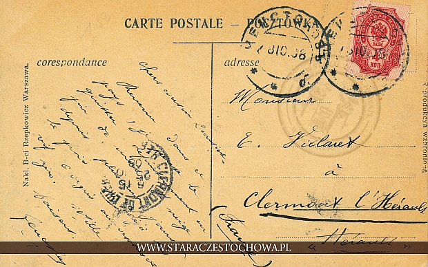 Karta pocztowa, rok 1910