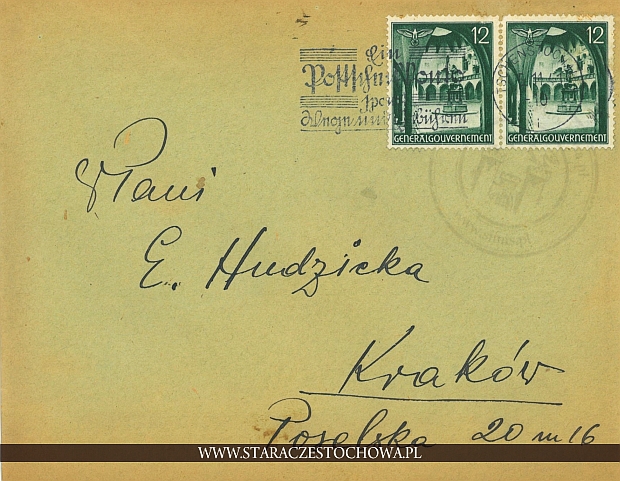 Koperta pocztowa, rok 1941 kasownik propagandowy