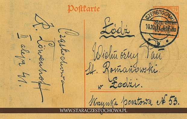 Niemiecka karta pocztowa z 1917 roku