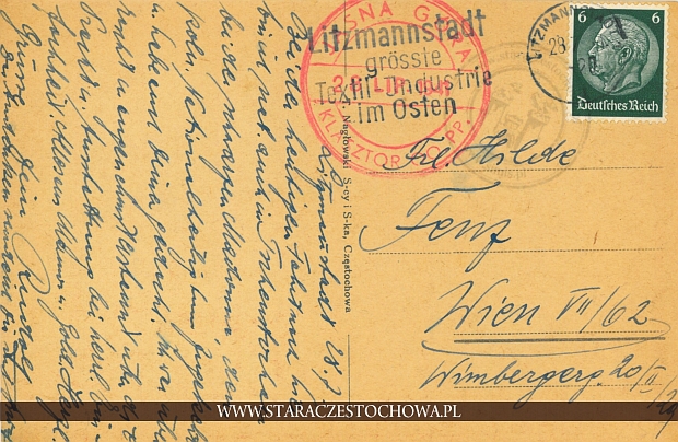 Karta pocztowa, pieczęć Jasna Góra