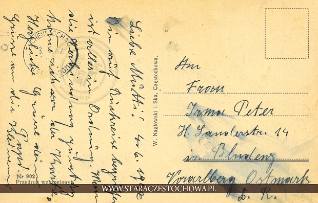 Karta pocztowa z 1942 roku x