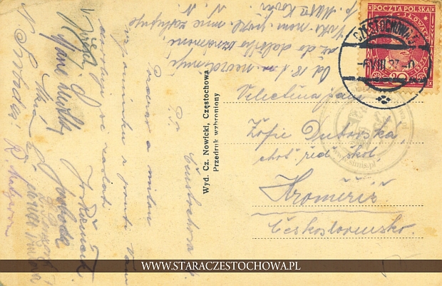 Karta pocztowa, rok 1927