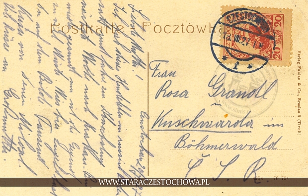 Karta pocztowa, rok 1927