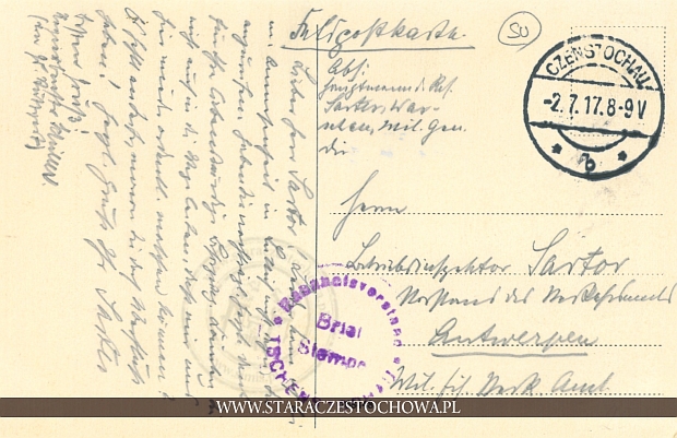 Karta pocztowa, rok 1917