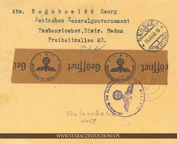 Karta pocztowa, Deutsches Generalgouvernement 1940 ??
