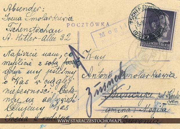 Karta pocztowa, rok 1916