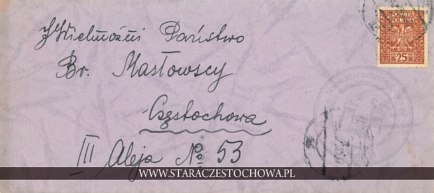 Koperta pocztowa, Częstochowa