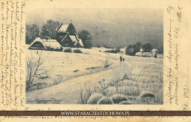 Karta pocztowa, rok 1903, długi adres