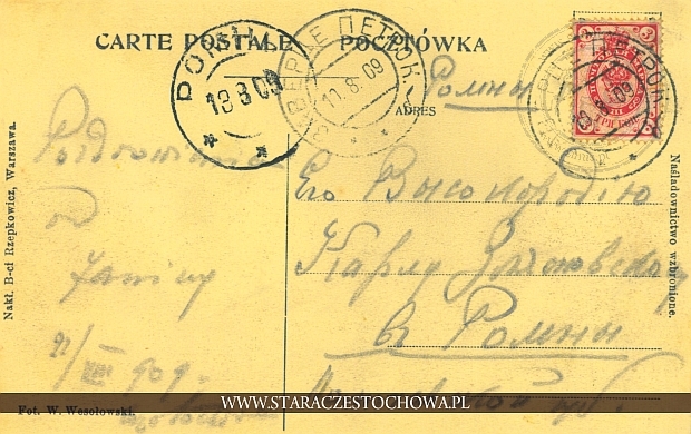 Karta pocztowa, B-cia Rzepkowicz, Częstochowa x
