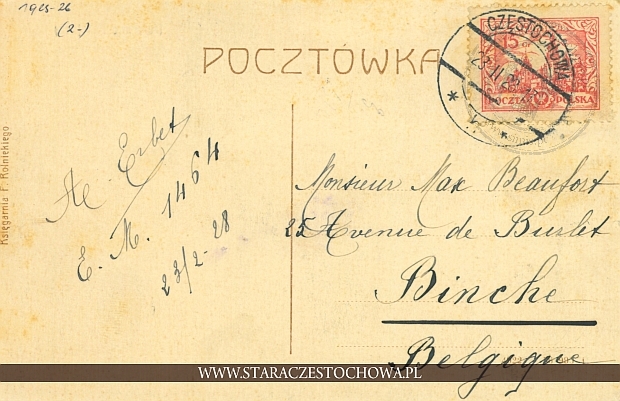 Pocztówka, rok 1922