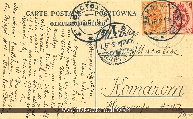 Pocztówka, rok 1908