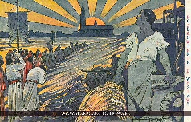 Pozdrowienie z wystawy 1909 w Częstochowie