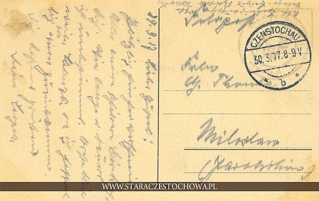 Karta pocztowa, rok 1917, Czenstochau