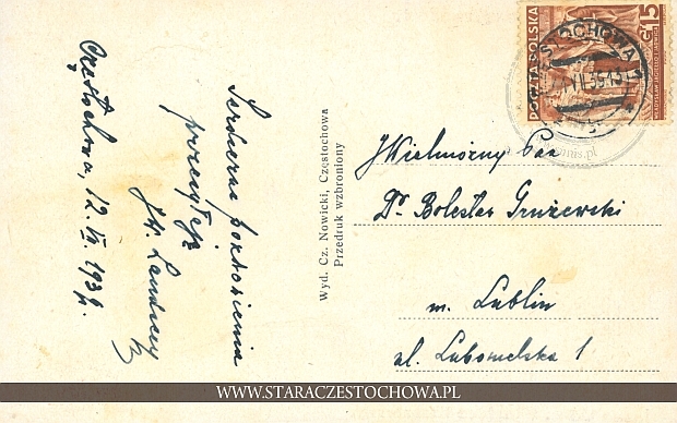 Karta pocztowa z roku 1939, Lublin ?