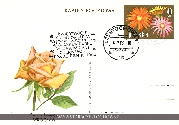 Karta pocztowa, Święto kwiatów, Wrocław