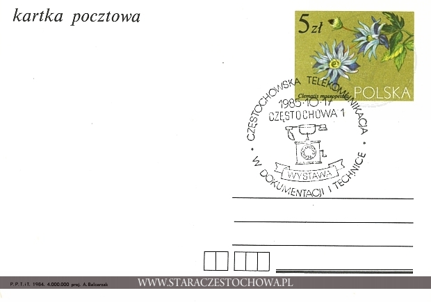 Karta pocztowa, Częstochowska Telekomunikacja