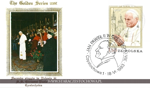 Koperta pocztowa, Jan Paweł II w Częstochowie