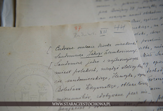 Rękopis Adamczyka, Cudowne ocalenie dziecka mieszkanki Sandomierza