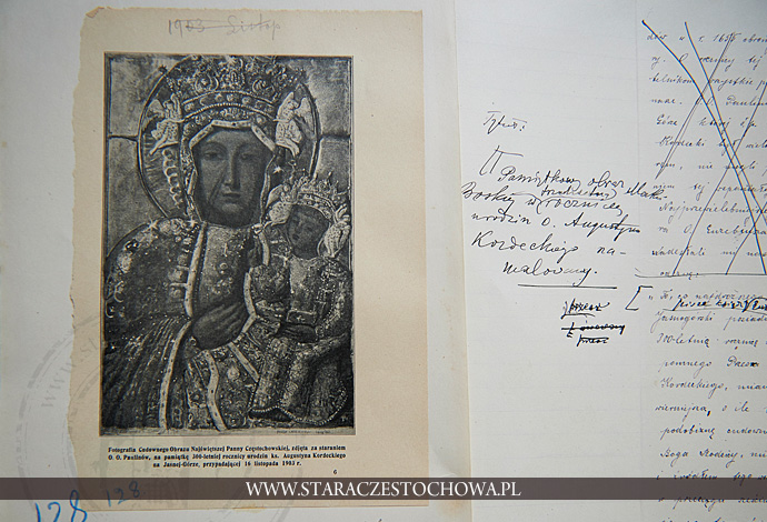 Rękopis Adamczyka, Cudowny Obraz Najświętszej Panny Częstochowskiej