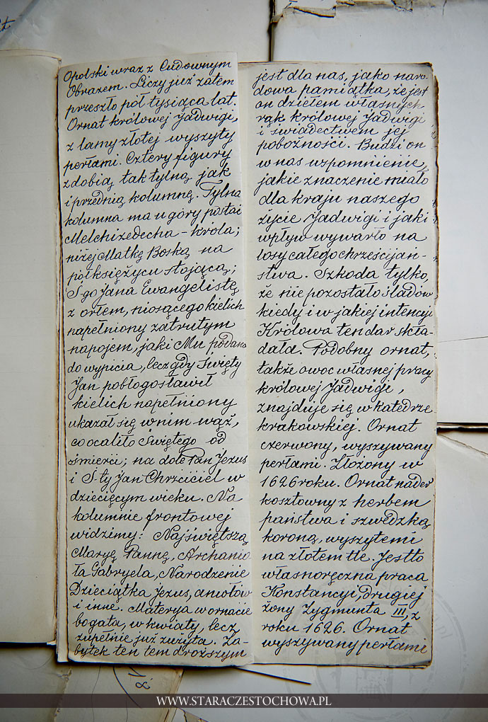 Rękopis Redakcji ks. Adamczyka, Ornat Królowej Jadwigi