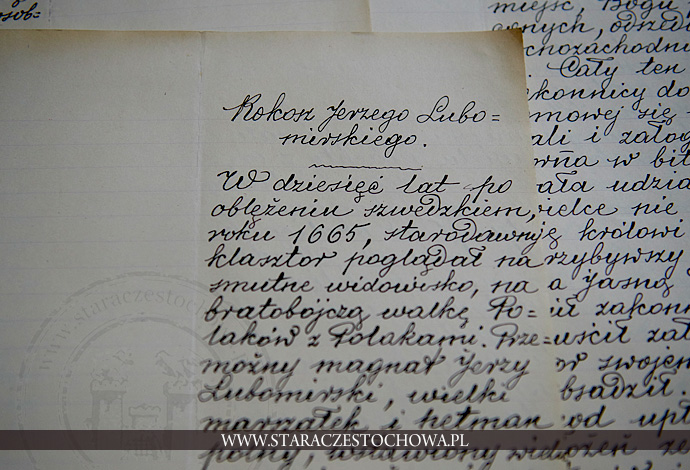 Rękopis Redakcji ks. Adamczyka, Rokosz Jerzego Lubomirskiego