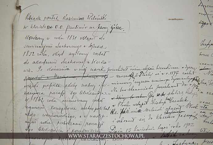 Rękopis Adamczyka, Ksiądz prałat Kazimierz Weloński